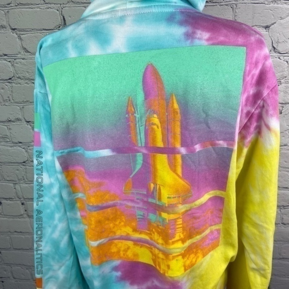 Nickelodeon Hyper Space NASA Sweatshirt Womens Size M Tie Dye Hoodie Sweatshirt - Picture 9 of 16